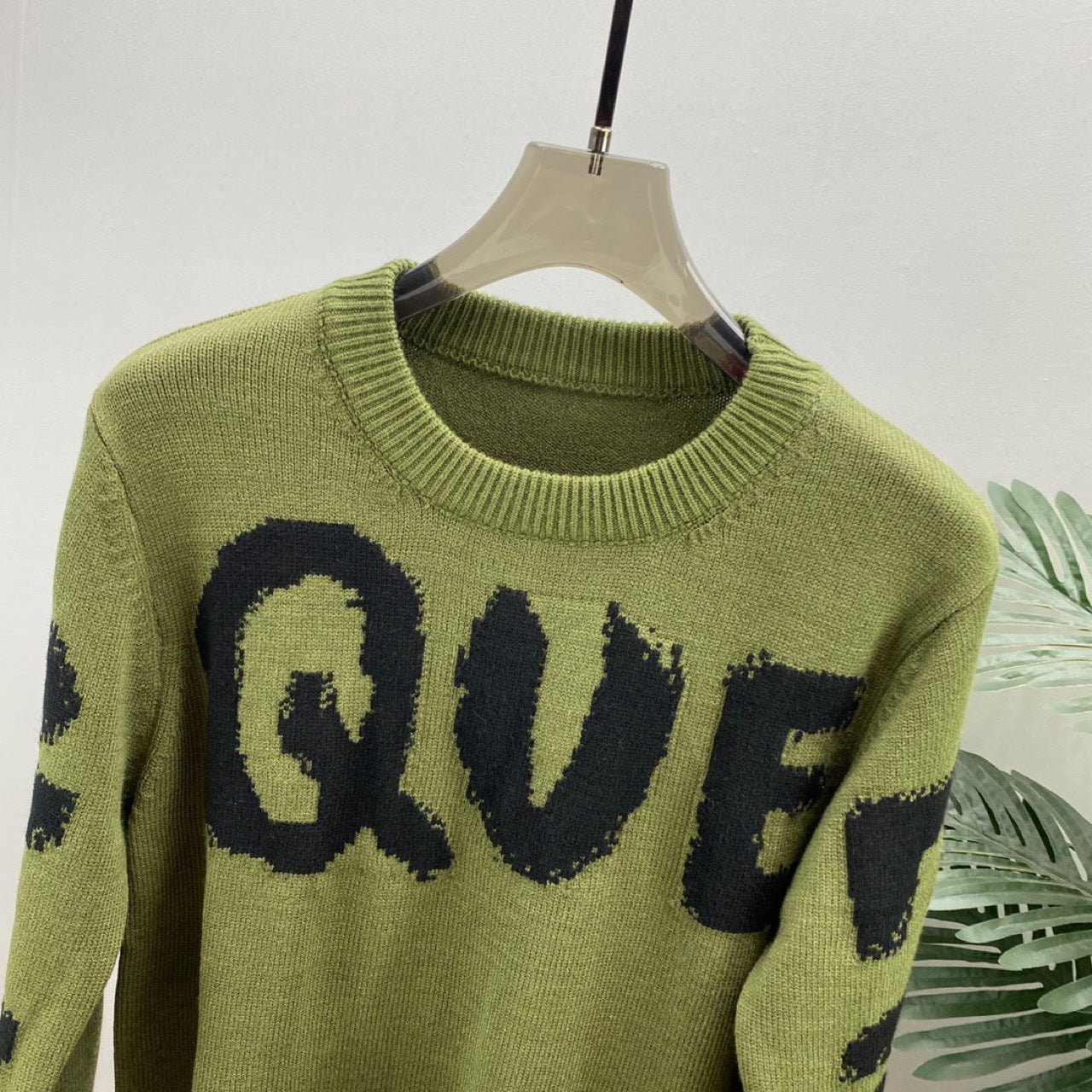 Long Sleeve Wool Sweater Letter Print Tops Knitwear season prestige