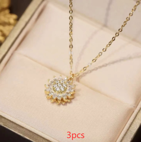 Sunflower Necklace with Diamonds Women Season Prestige