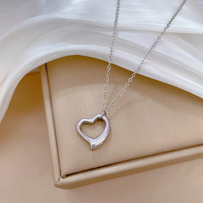 Love Heart Real Gold  Necklace Female Season Prestige