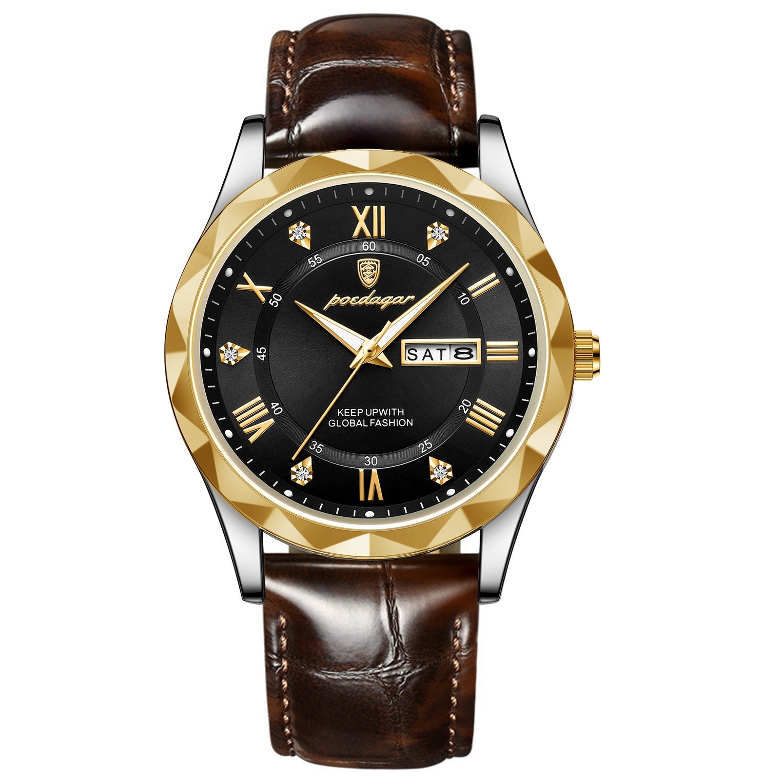Leather Belt Men's Luxury Fashion Quartz Wrist Watch Season Prestige