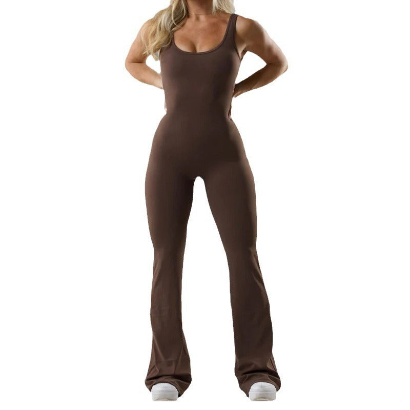 casual hollowed out seamless sports yoga slim fit jumpsuit for women Season Prestige