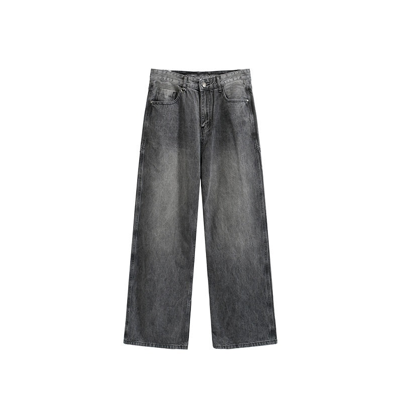 Washed Cut Wide Leg Jeans For Men
