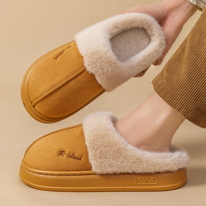 Women Men Non-slip Soft Slides Indoor Fluffy Home Cotton Shoes
