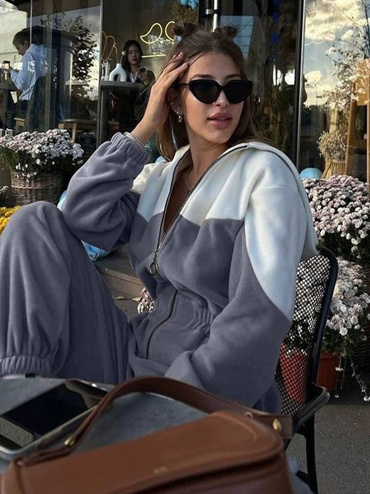 Sports Casual Contrast Color Jumpsuit For Women