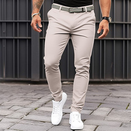 Men's Zipper Business Casual Slim-fitting Trousers Season Prestige