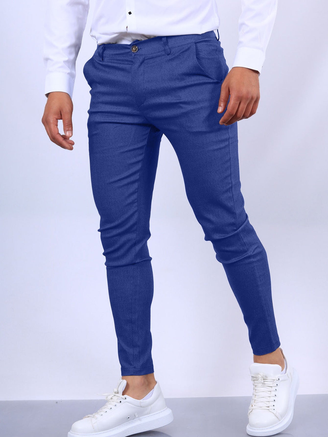 Slim Button Office Long Pencil Pants For Men