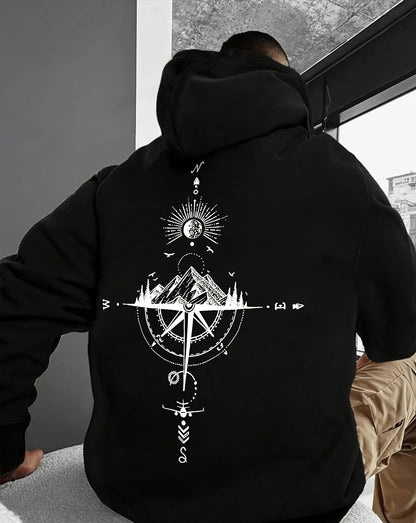 Mens Autumn And Winter  Casual Drawstring Hoodie
