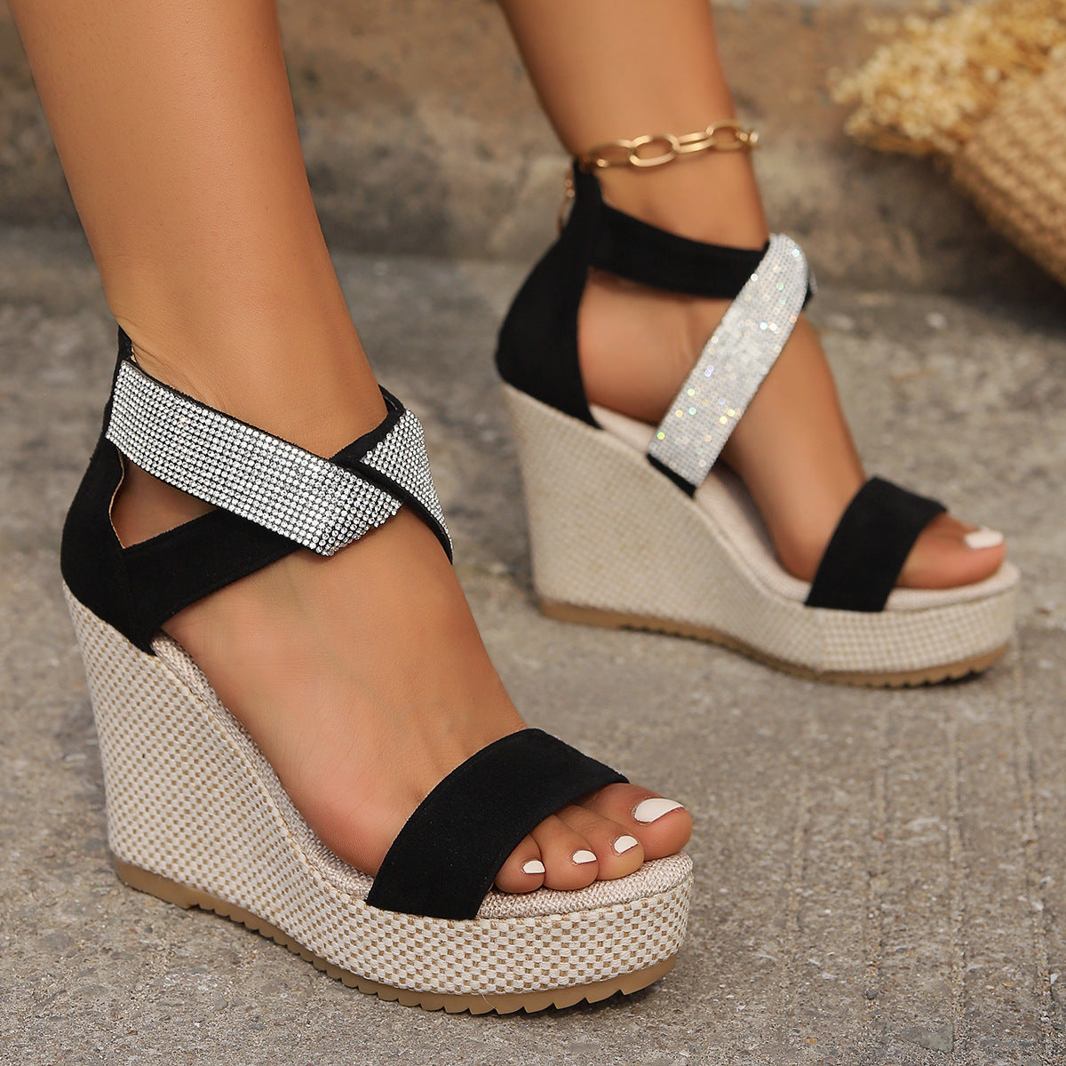 Fish Mouth High Wedges Sandals Summer Platform Shoes For Women