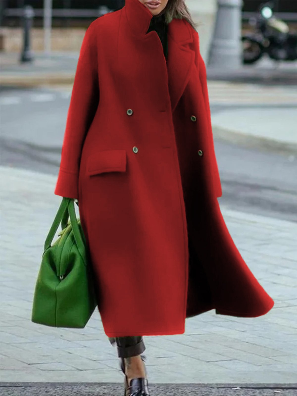 Women's Long Woolen Temperament Commuting Coat