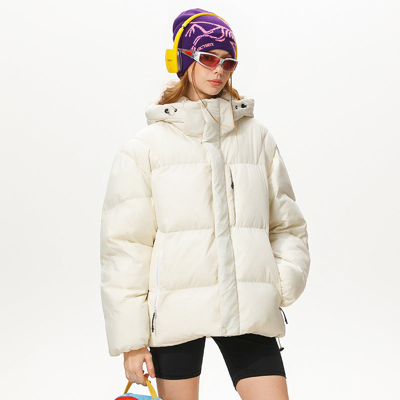 Multi-pocket Hooded Couple Cotton Clothes Coat women's