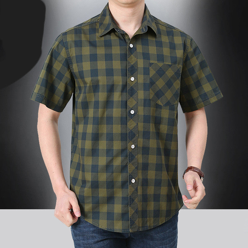 Short-sleeved Shirt Casual Men's Shirt Youth Summer Outfit Season Prestige