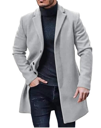 Mid-length Autumn And Winter Woolen Coat For Men