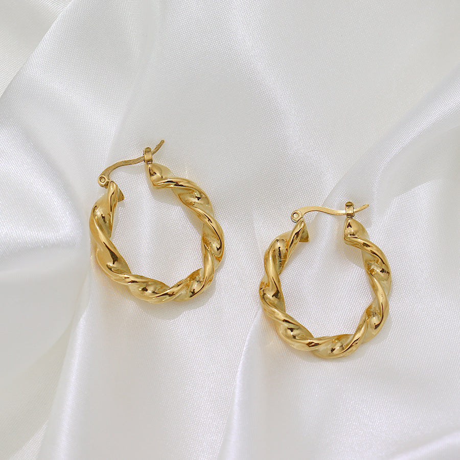 Gold Twist Earrings Season Prestige