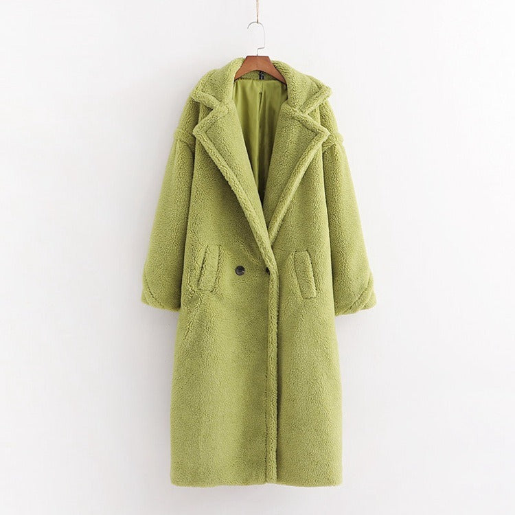 lamb wool coat  plush coat cotton coat for women season prestige