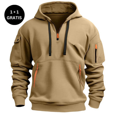 Dropped Shoulder Hooded Sweatshirt Men's Women's Plus Size Loose Pullover