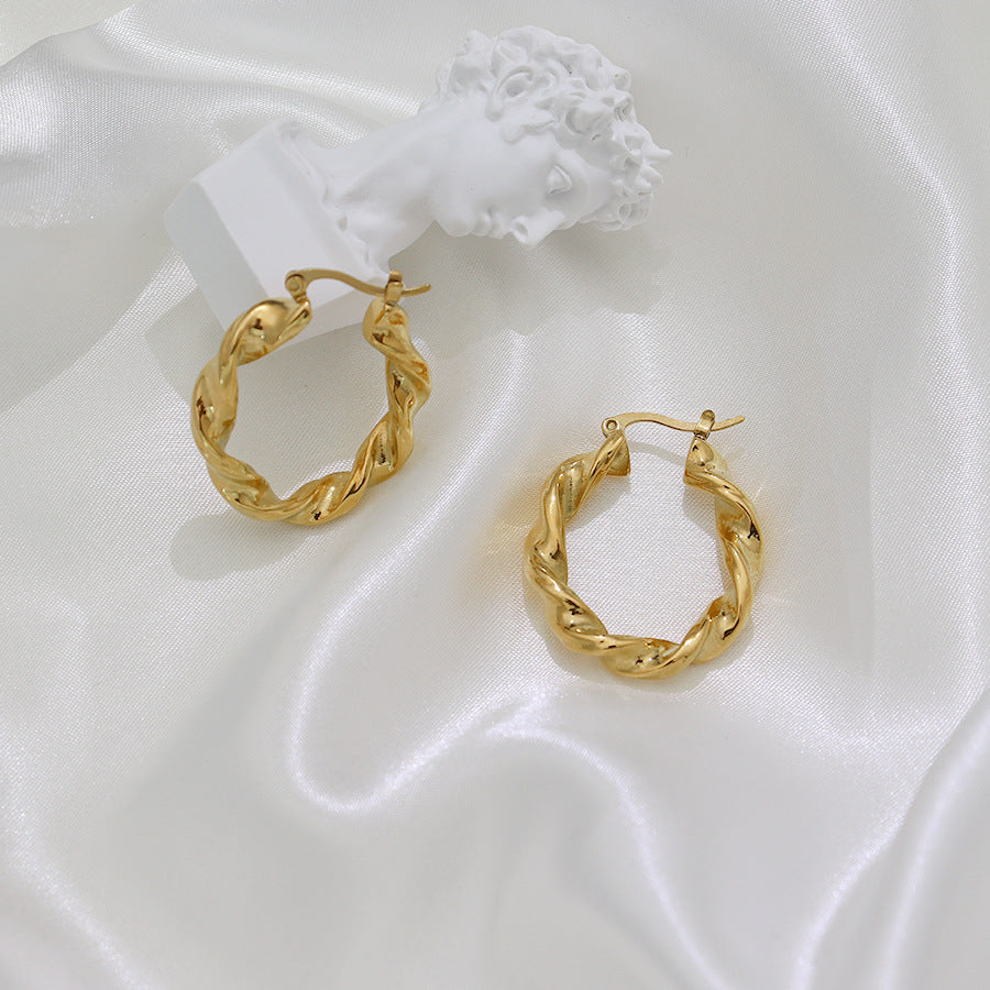 Gold Twist Earrings Season Prestige