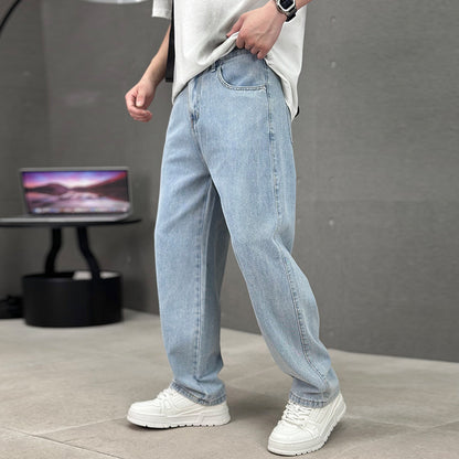 Men's Wide-leg Straight Jeans Trousers Casual Long Pants