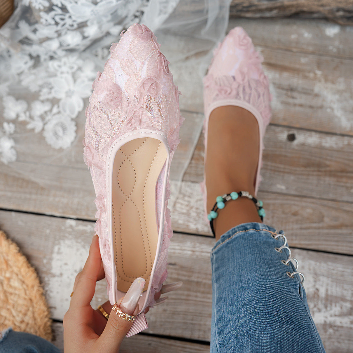 French-style Fairy Outerwear Summer Chic Pointed-toe Flat Casual Shoes