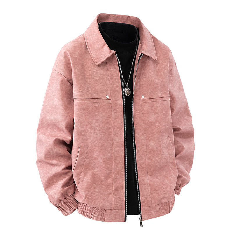 Mens Vintage Solid-color Lapel Jacket |Season Prestige
