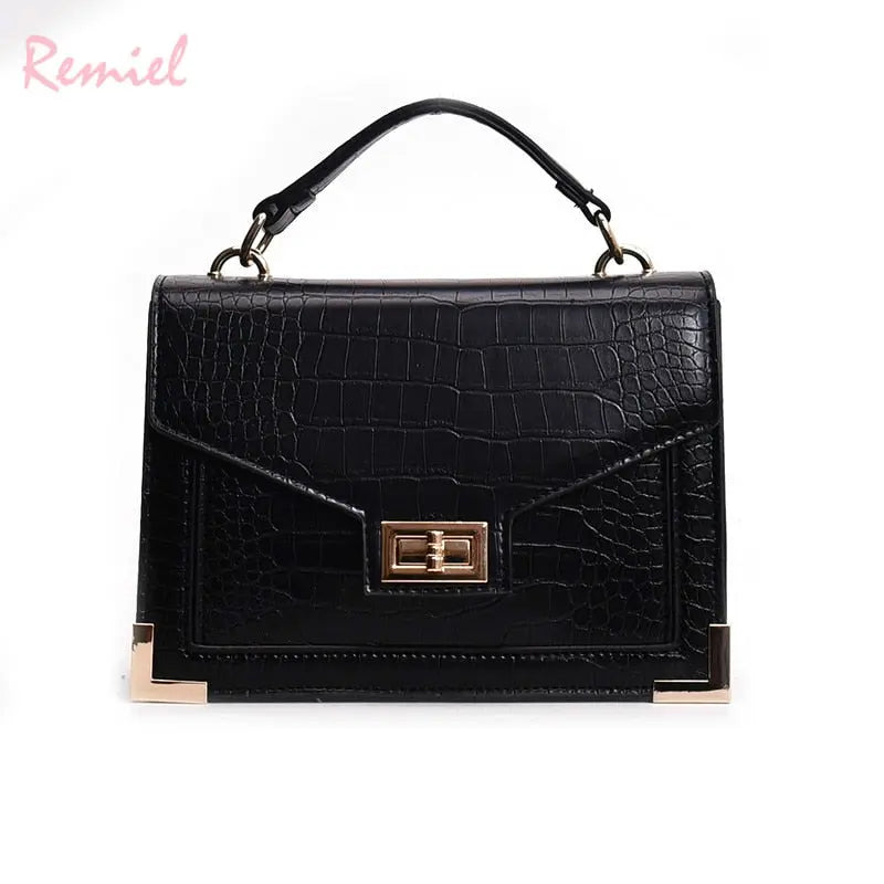 Elegance Croc SquareTote, Fashionable, Luxurious, Polished, Classic, Exclusive, Distinguished, Elegant - Season Prestige