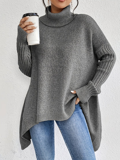 Women's Winter Loose Long Sleeve Knitted Turtleneck Sweater