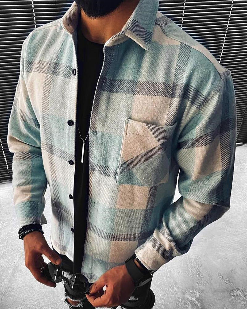 Men's Loose Jacket Coat  Printed Button Cardigan Season Prestige