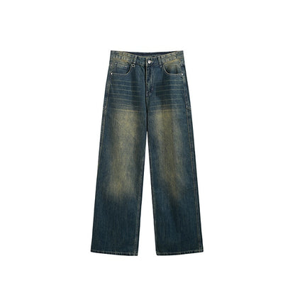 Washed Cut Wide Leg Jeans For Men