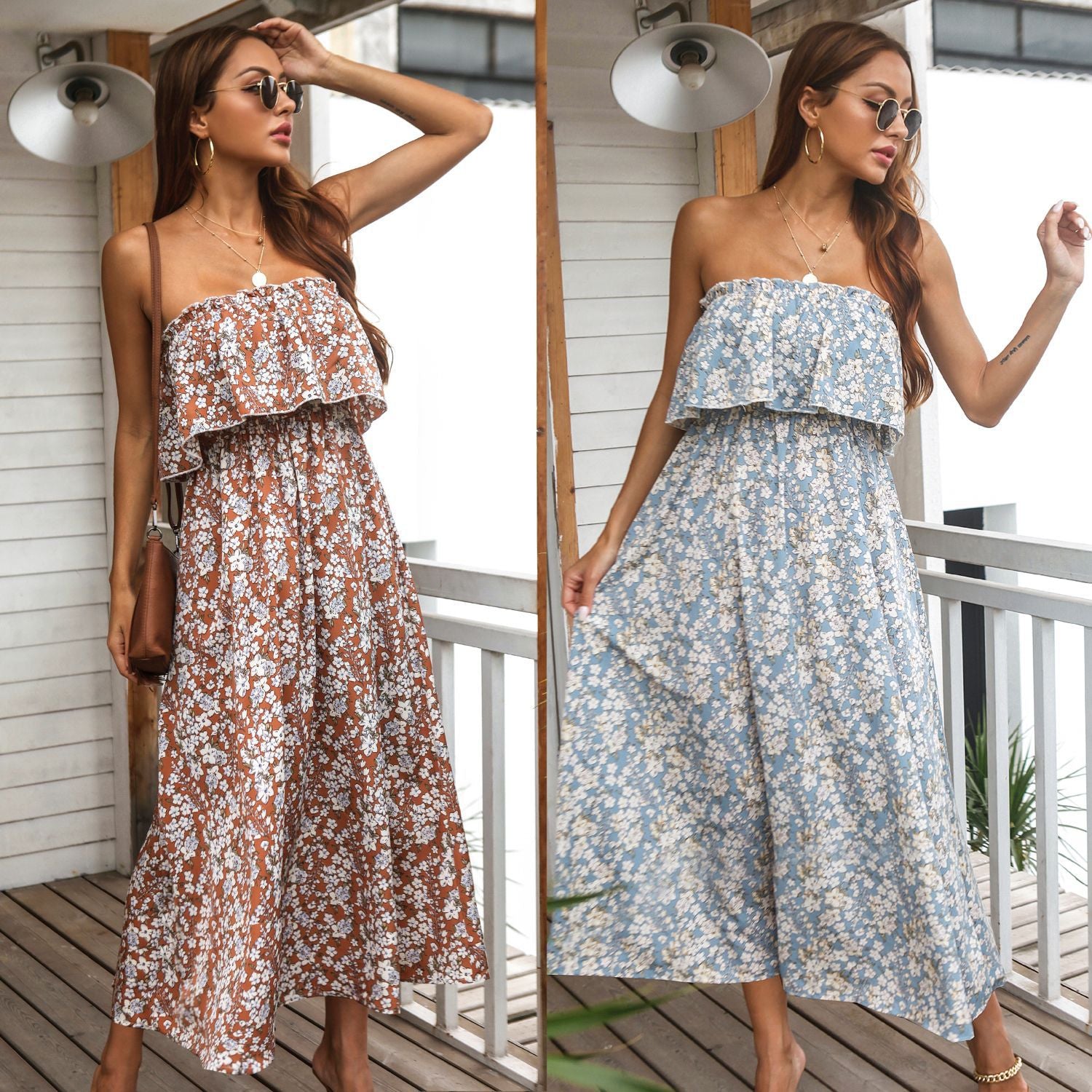 Casual Tube Dress  Women Summer Floral Dress season prestige
