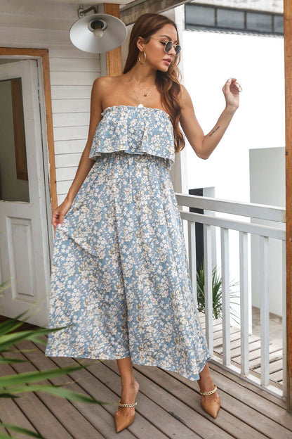 Casual Tube Dress  Women Summer Floral Dress season prestige