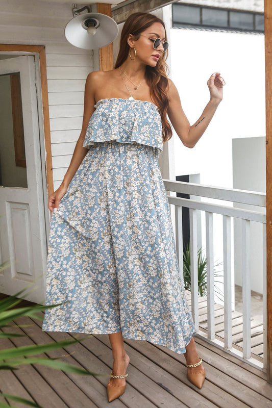 Casual Tube Dress  Women Summer Floral Dress season prestige