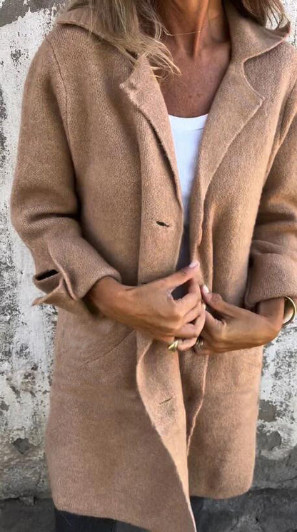 Seasonprestige Mid-Length Outwear Coat Cardigan for Womens