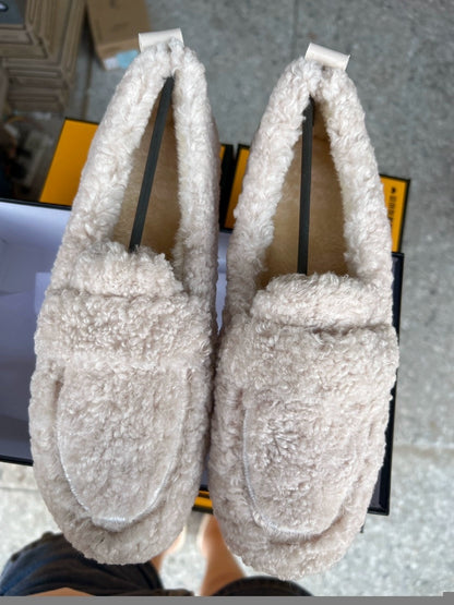Warm Winter Plush Slip On Loafers Women's home shoes