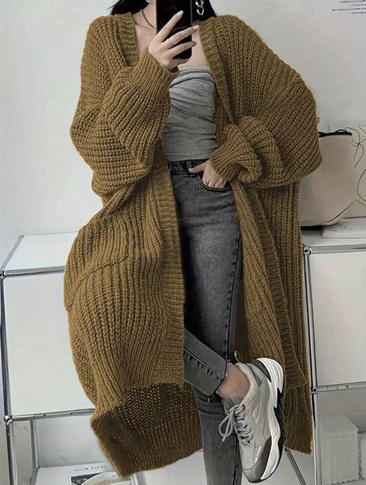 Free Style Loose Thick Knitted Coat For Women