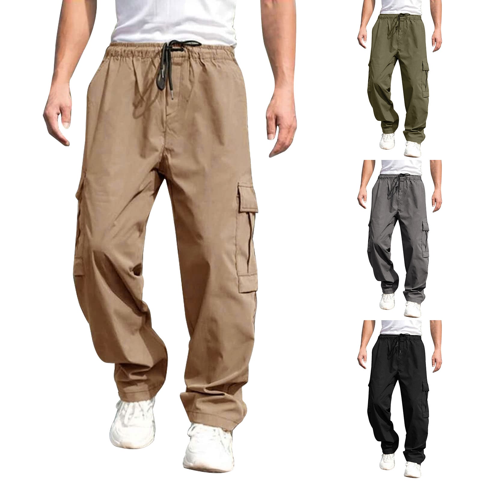 Cargo Pants For Men-Loose Straight Drawstring Trousers Season Prestige