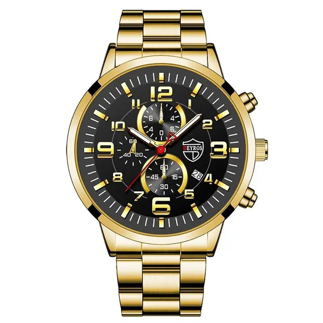 Fashion Mens Sports Watches for Men Luxury NightGlow Stainless Steel  quartz Watch