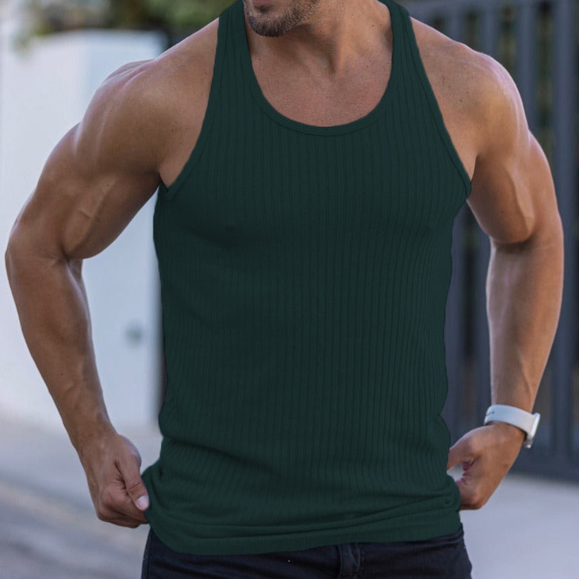 Stripe Fitness Sports Leisure Slim Fit Tank Top Season Prestige