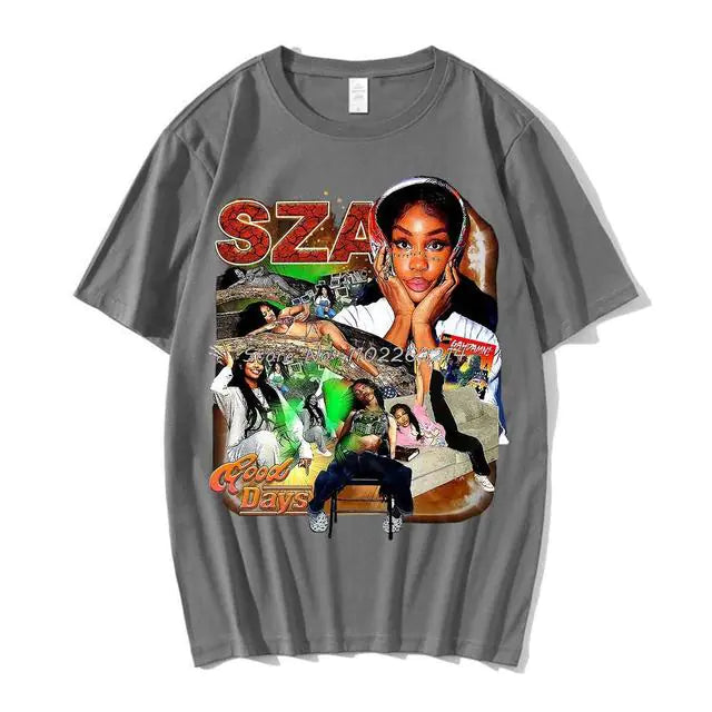 Unisex SZA Good Days Graphics T-shirt Hip Hop Rapper Vintage T Shirt