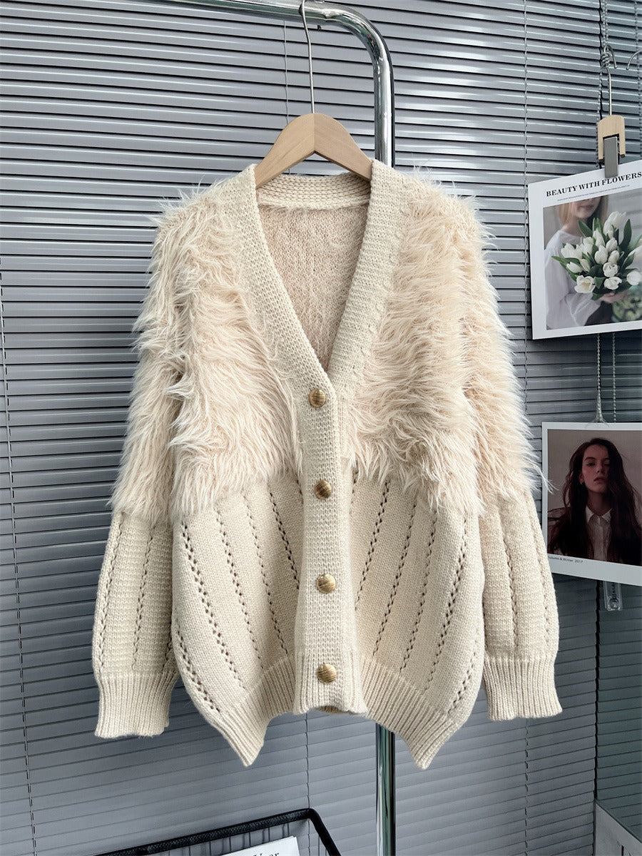 Women Spring Winter Loose Fit Sweater  Long Sleeve Cardigan Coat season prestige