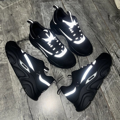 Mens thick sole sneakers Lace-Up Flat shoes for Men