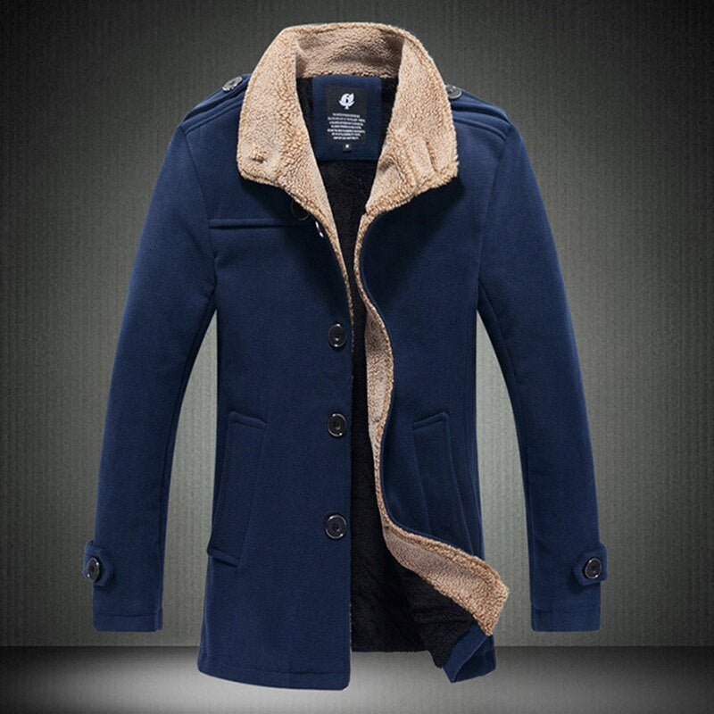 Winter Fleece Thick Warm Coat Mens season prestige