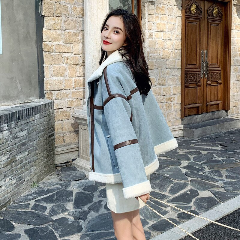 Plush Cashmere Coat Women Winter Short Jackets season prestige