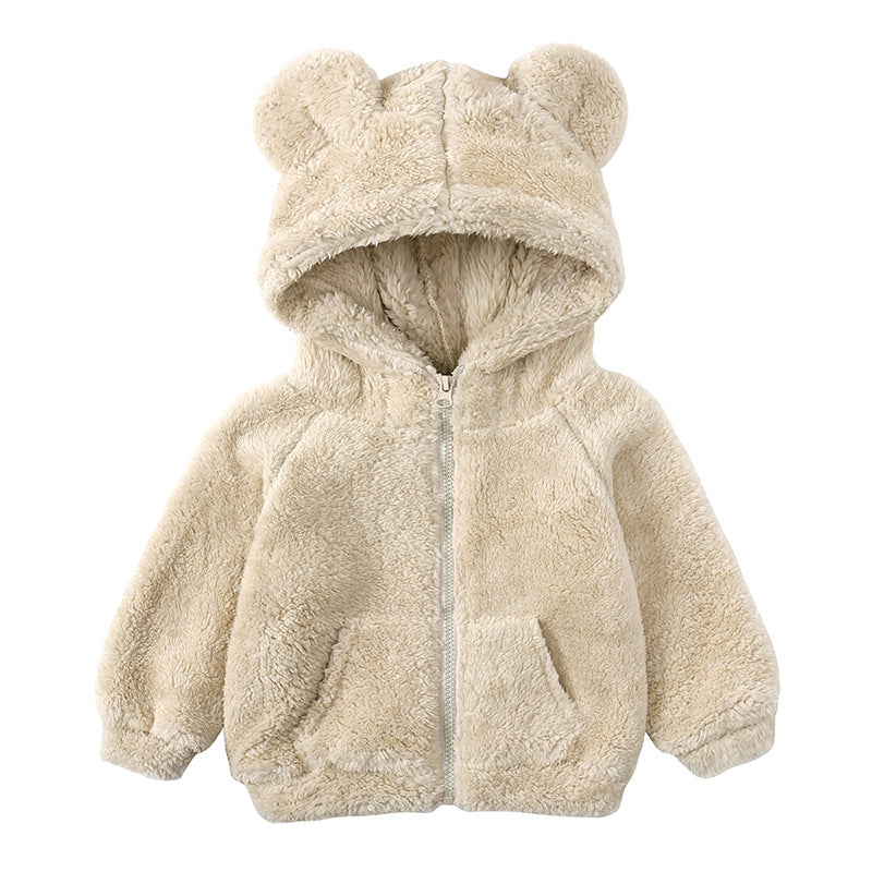 Children's Winter Boys And Girls Lamb Velvet Thick Coat Hooded Sweater season prestige