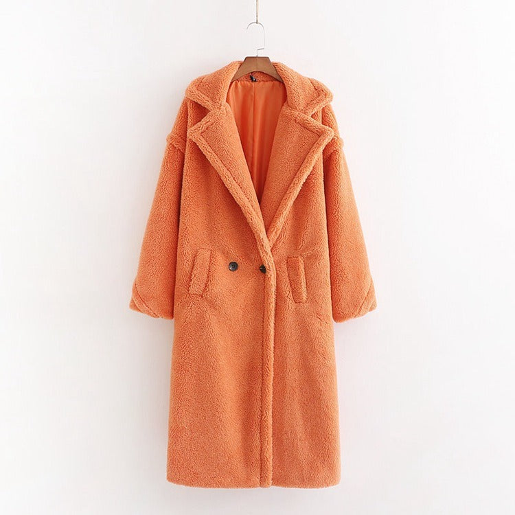 lamb wool coat  plush coat cotton coat for women season prestige