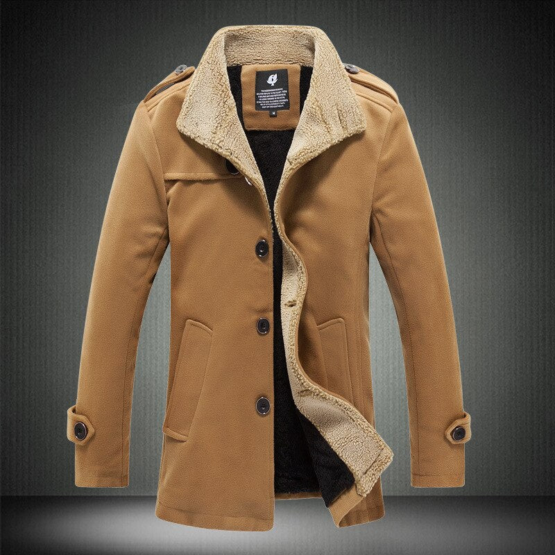 Winter Fleece Thick Warm Coat Mens season prestige