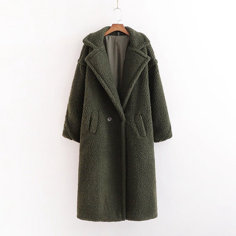 lamb wool coat  plush coat cotton coat for women season prestige