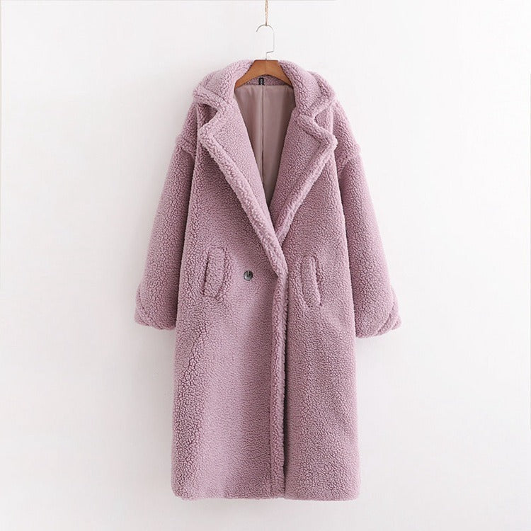 lamb wool coat  plush coat cotton coat for women season prestige