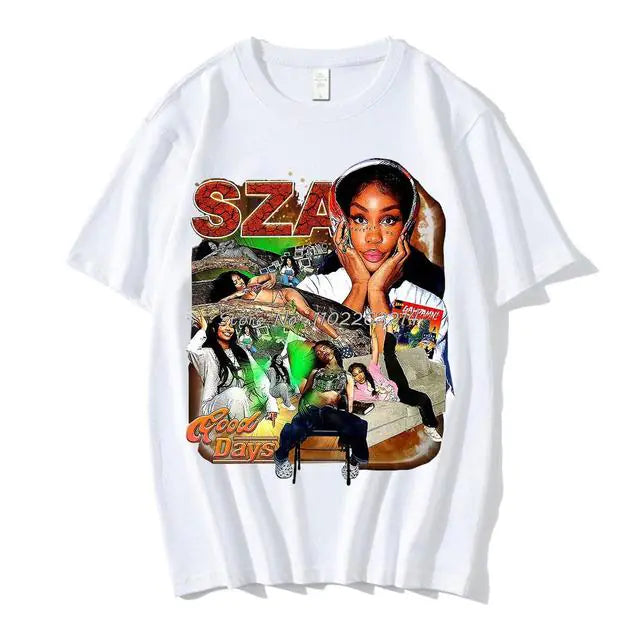 Unisex SZA Good Days Graphics T-shirt Hip Hop Rapper Vintage T Shirt