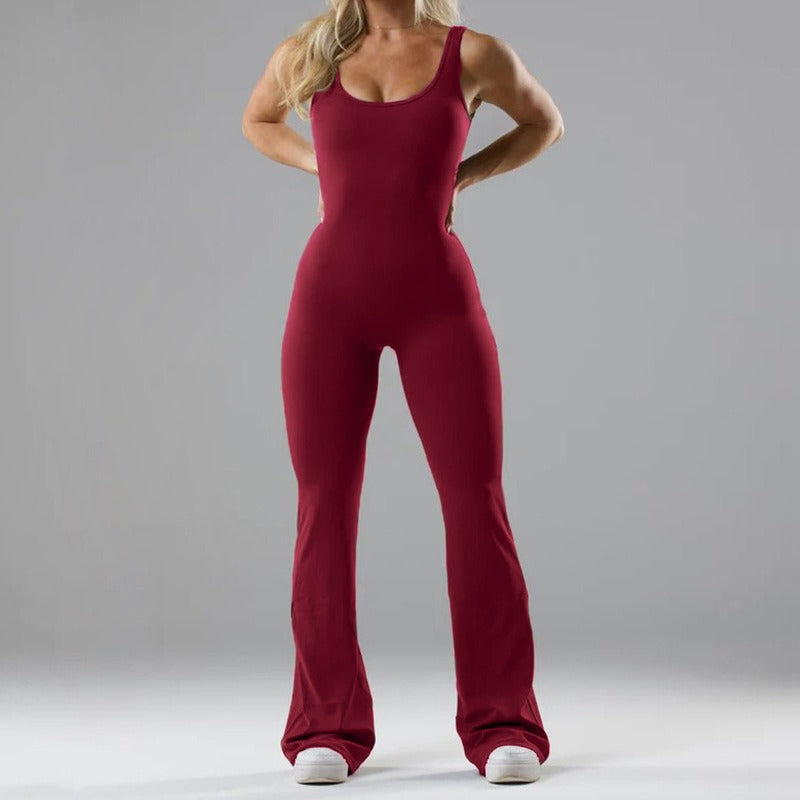casual hollowed out seamless sports yoga slim fit jumpsuit for women Season Prestige