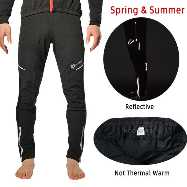 ROCKBROS Winter Bike Pants Men Women Thermal Warm Long Cycling Pants Fleece Reflective Windproof Sport Pants Season Prestige