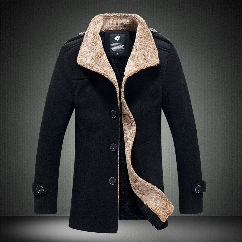 Winter Fleece Thick Warm Coat Mens season prestige